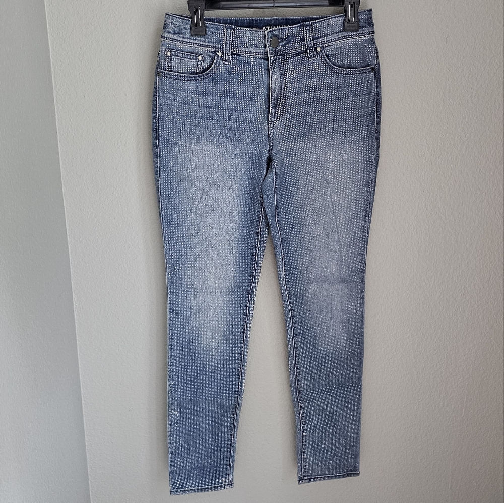 Stylish Blue Glitter Denim Jeans Chicos Size 00